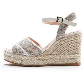 Viscata Empuria Women's Sandals 3 ¾ " espadrille wedge heels Spain Handmade. Platform ankle strap shoes made of soft, durable cotton canvas and woven with 100% natural jute and soft inner sole cushion