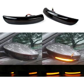 Dynamic LED Turn Signal Light Side Mirror Marker Lamp accessories Replacement for Ford Kuga Escape Ecosport 2013 2014 2015 2016 2017 2018,C-Max 2013-2017,Focus 2012-2018 Smoked Lens (Escape/Focus)