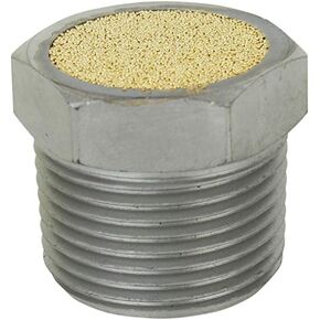 Milton Breather Vent Pneumatic Muffler, 3/4" MNPT - 40 Micron Sintered Bronze Silencer/Diffuse Air & Noise Reducer