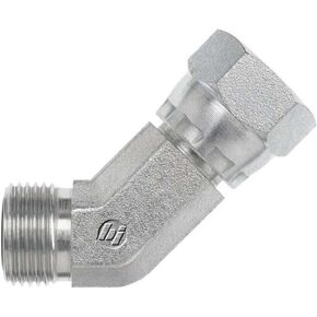 FS6502-04-04-FG Forged Steel 45 Degree Elbow O-Ring Face Seal Fitting, 9/16"-18 NPT x 9/16"-18 NPT Thread, 1/4" Male Face Seal x 1/4" Female Face Seal Swivel in Kuwait