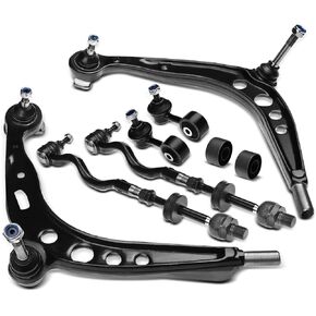 A-Premium Set of 8, Front Lower Control Arm & Bushing, Sway Bar Link, Inner & Outer Tie Rod End Assembly, Compatible with BMW E36 Series - 1992-2002 - 318i 318is 318ti 323is 325i 325is 328i Z3, RWD