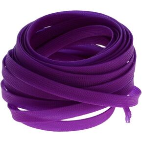 Othmro 32.8ft Length PET Flexible Braided Cable Sleeves 0.47in Width Wire Loom Sleeving and Organizers Flexible Wire Mesh Sleeves for TV Audio PC Computer Cords from Pet Chewing Purple