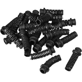 uxcell 25pcs 6mm Inner Dia PVC Strain Relief Cord Boot Protector Power Tool Hose Black