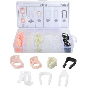 70PCS Car Fuel Line Clips,7 Size Nylon Fuel Line Retaining Clip,Fuel Line Retainer Clip Assortment Kits,Car Accessories 3/8" 5/16" Car Fuel Hose Retaining Clips