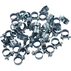 20Pack 13-15mm Zinc Plated Fuel Injection Hose Clamps Assortment Kit Adjustable Pipe Hose Clip Tube Clamps for Automotive, Agriculture(5/16 Dia)