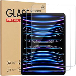 Gerutek 2-Pack Screen Protector for iPad Pro 11 inch (2022/2021/2020/2018),Tempered Glass iPad Air 5th /Air 4th Gen [Bubble-Free][Ultra Clear] [Anti Scratch] Compatible with Face ID/Apple Pencil