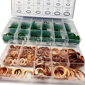 Nitrile O-Rings 270 Pc Assortment Kit (Aluminum, Washer Kit + 270 O-Rings)