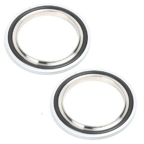 ISO100 Stainless Steel 304 Centering Ring with FKM/Viton O-Ring & Aluminum Outer Ring for mating NW100 Vacuum Flanges (2Packs)