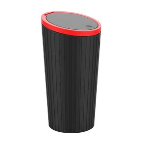 Mini Car Trash Can with Lid Multipurpose Mini Vehicle Trash Bin Cup Holder for Car Interior Organizer Accessories, Black