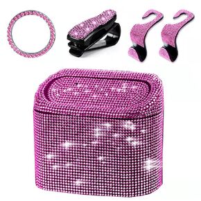 سلة مهملات السيارة مع غطاء صغير مانع للتسرب، صندوق قمامة صغير للسيارة، أكياس قمامة لامعة، حاوية منظم سلة المهملات مع مشبك تذكرة، دائرة محرك البداية، خطافين (فضي) in Kuwait