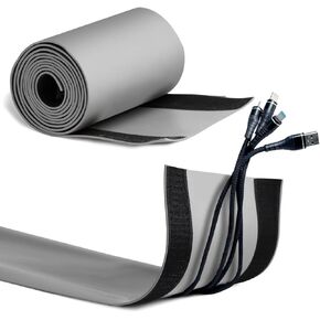 غطاء سلك أرضي PVC لسجاد المكتب 6 بوصات عرض × 10 بوصات غطاء كابل سلك بولي كلوريد الفينيل غطاء سلك تحت المكتب شريط قبضة كابل تثبيت الحبال في مكانها لأسلاك الطاقة وكابلات الصوت والكابل المحوري (رمادي)