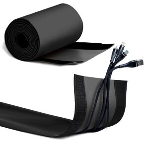 PVC Floor Cord Cover for Office Carpet 6" W X 10’L Cable Cover PVC Cord Wire Cover Under Desk Cable Grip Strip Hold Cords in Place for Power Cords Audio Cables Coaxial Cable (Gray)