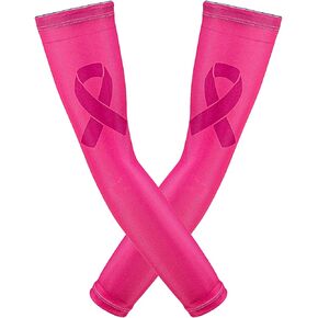 Breast Cancer Awareness Sleeves Pink Arm Sleeves Pink Compression Arm Sleeve for Basketball Golf Football