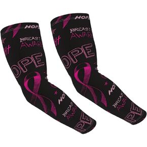 Ribbon Breast Cancer Awareness UV Protection Cooling Arm Sleeves Perfect for Cycling Driving Running Basketball Men & Women