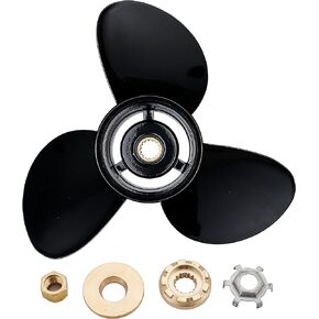 14 1/2 x 19 Boat Motor Aluminum Alloy Propeller for Mercury Engine 135-300HP&Mercruiser Alpha One Outboard Propeller,15 Tooth,RH,3 Blades,Black, 14.5 x 19,Replaces 48-832830A45