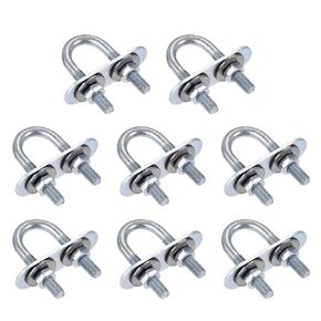 uxcell Round U-Bolts 8 Sets 1.34"(34mm) Inner Width 75mm Length Steel M6 with Nut, Plate, Washer