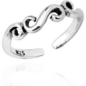 AeraVida Swirling Infinity Symbol Inspired .925 Sterling Silver Toe or Pinky Ring for Inspirational and Trendy Summertime Fashion Accessories