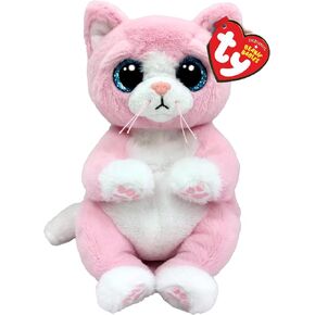 Ty Beanie Bellies Lillibelle The Pink Kitten with Blue Glitter Eyes, Cuddly Plush Animals with Soft Belly Original 20 cm T41283