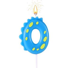 Birthday Number Candles, 5.51 Inch Cute Dinosaur Number Candle Happy Birthday Cake Toppers Decorations for Boys Girls Kids Adults Dino Theme Party Anniversary Celebration Supplies (Number 4)