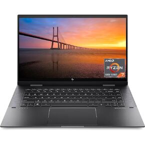 HP 2023 Newest Envy x360 كمبيوتر محمول قابل للتحويل 2 في 1، شاشة لمس FHD مقاس 15.6 بوصة، AMD Ryzen 7 5825U (Beats i7-12650H)، ذاكرة الوصول العشوائي 16 جيجابايت، 512 جيجابايت SSD، قارئ بصمات الأصابع، Windows 11 Home، أسود
