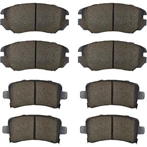 Front Rear Ceramic Brake Pads Set Compatible with 2003-2005 Infiniti G35,2003-2005 Nissan 350Z,2007-2013 Nissan Altima,2011-2017 Nissan Juke,2007-2012 Nissan Sentra