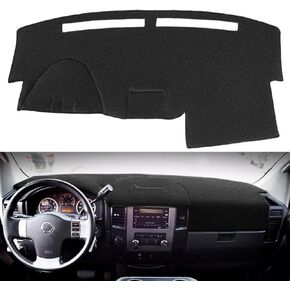 Yiz Dashboard Cover Dash Cover Mat Pad Carpet Custom Fit for Nissan Titan 2004-2012/Armada 2004-2007, Without Sensor，no Navi Holes(Black) Y30