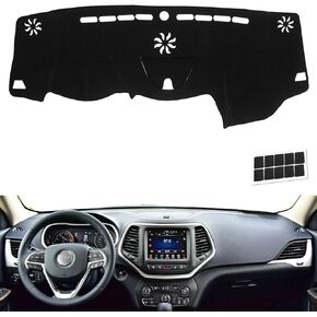 KEYOOG Dashboard Cover Dash Mat Fit for Je-ep Wrangler JK 2017-2011 (for JK Body Code),Car Dash Board Mat Anti-Glare Carpet,Non-Slip Pad Sunshield Protector (Black)