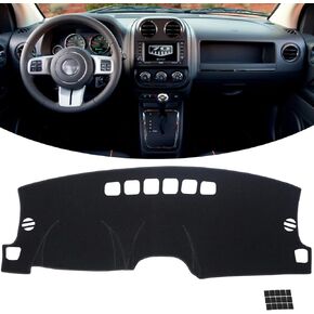 KEYOOG Dashboard Cover Dash Mat Fit for Je-ep Wrangler JK 2017-2011 (for JK Body Code),Car Dash Board Mat Anti-Glare Carpet,Non-Slip Pad Sunshield Protector (Black) in Kuwait