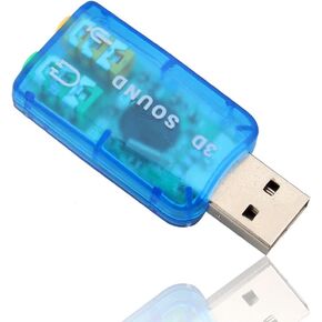 USB2.0 Audio Sound Card Adapter with Speaker/Headphone/Microphone Jack, Support 3D Post-Tone and Virtual 5.1 CH Audio Track, Suitable for Windows 2000 / XP.