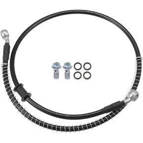 X AUTOHAUX Brake Hose Motorcycle Hydraulic Brake Line Oil Hose Pipe with Spring Protection Fitting for ATV Motorcycle Motocross Racing Bike 90cm Black 1 Set