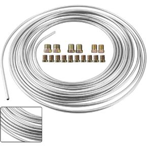 25 Ft. 3/16 OD Steel Brake Line Tubing Kit 3/16" x 25' with 16 Assort Fittings