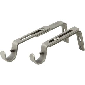 Rod Desyne 3/4" Adjustable 4"-5-1/2"-Satin Nickel Single Bracket Pair, 2 Count (Pack of 1), 2 Piece