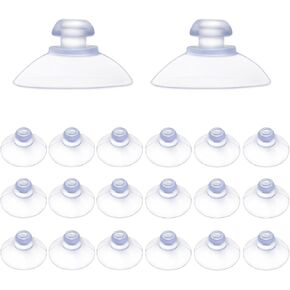 20 Pack Suction Cups for Glass Plastic Sucker Plastic Suction Pads Clear PVC Suction Cup with Hooks for Glass Table Transparent Anti-Collision Sucker Pad for Home Decoration Desk Window (30 mm)