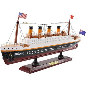 NAUTIMALL RMS Titanic Model Wooden Cruise Ship Model 14" Fully Assembled Display Nautical Home Decoration Sailboat Decor Maritime Gift Decor for Home