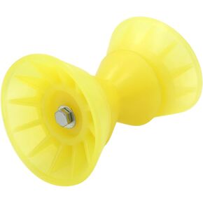 4" Boat Trailer Roller Bow Stop Polyurethane with 1/2" Shaft, Yellow