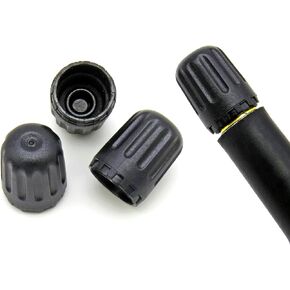 TPMS Tire Valve Stem Covers Plastic Air Valve Caps Black Long Valve Stem Caps with Gasket Universal Tire Replacement Kit for TPMS20008 Valves丨Airtight Seal丨Light-Weight丨Corrosion Resistant (12 Pack)