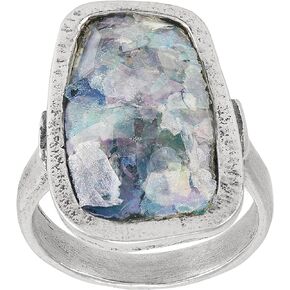 Silpada 'All Touched' Sterling Silver Roman Glass Ring