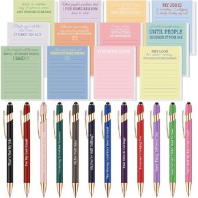 Snarky Funny Office Pens,12 Pcs Negative Sarcastic Hilarious Quotes Work Ballpoint Pens with Stylus Tip for Colleague Co-workers Gift Black Ink (Style 1, 12) in Kuwait