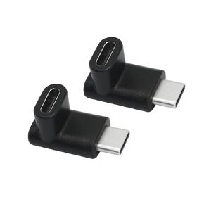 90 Degree Type C USB 3.1 Multifunction Adapter, Right Angle USB C Male to Female 10Gbps 100W Extender Connector Adapter, Type C USB for Laptop, Tablet, VR, Camera, Smart Phone (2Pcs)