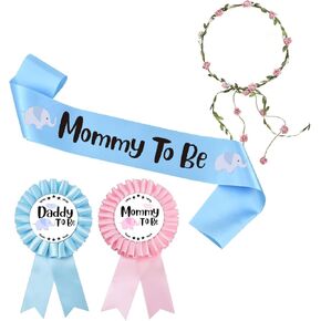 موضوع الفيل الطفل دش وشاح للأم والأب ليكون أمي ليكون وشاح أبي ليكون دبوس زهرة تاج لنوع الجنس يكشف حزب استحمام الطفل تفضل الزينة للبنين والبنات الحمل الدعامة هدية in Kuwait