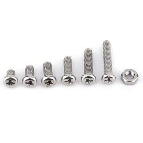 250Pcs M4 Stainless Steel Phillips Pan Head Cap Bolts Screws Nuts Assortment Kit Used in The Home and Office Appliance