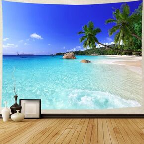 Racunbula Tapestry Ocean Beach Tapestry Wall Hanging Tropic Paradise Beach Wall Tapestry Coconut Tree Tapestry Hippie Bohemian Tapestry Palm Tree Tapestry for Home Decor