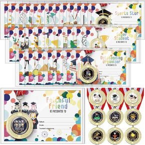 30 Sets Preschool Graduation Medals for Students Boys and Girls Certificate of Appreciation Gold Medals for Awards Graduation Favors Class of 2024 End of School Year Certificates
