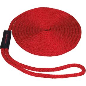 SeaSense Solid Braid MFP Dock Line with Chafe Guard, 1/2-Inch x 15-Feet, Red