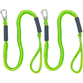 Perixir Boat Docking Rope with Stainless Steel Clip Jet Ski Boat Dock Lines Mooring Lines Boat Accessories Marine, Pontoon Boat Accessories (Blue 2 Pack)