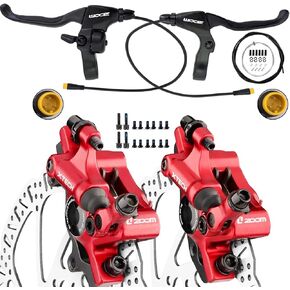 E-Bike Brake Upgrade Set, 2-pin/3-pin Brake Lever with Bell, Zoom XTECH HB-100 Line Pulling Hydraulic Calipers, Cable Kit and 160mm Rotors for Electric Bikes in Kuwait