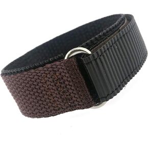 Watch Band Nylon One Piece Wrap Sport Strap Brown Adjustable Velcro 18 millimeter