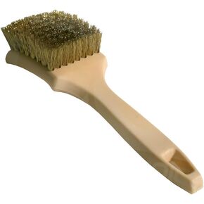 Nanoskin 8.5 Inch Brass Wire Tire Brush for Auto Detailing, Sidewall & Whitewall Cleaning, Automotive Care, and Precision Furniture Refinishing | Robust, Efficient, and Multi-Use Cleaning Solution