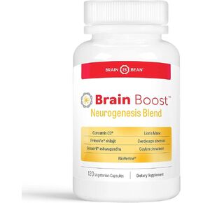 Brain Boost Capsules | with Curcumin, Cordyceps, Hericium, Ceylon Cinnamon, Purified Shilajit, and Ashwagandha | 30 Servings