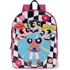 Powerpuff Girls Backpack for Girls 15" | Cute Powerpuff Girls Bookbag for Kids | Padded Straps & Large Zip Compartment | Powerpuff Girls Back to School Supplies